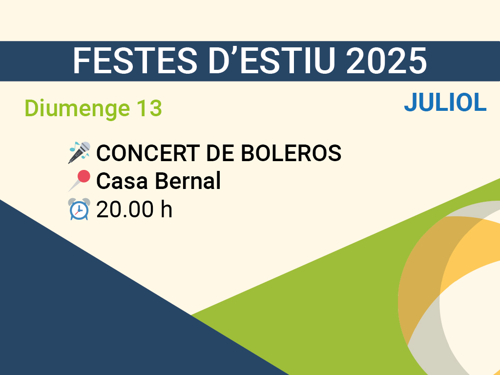 Concert de boleros. Preu  5.00 €