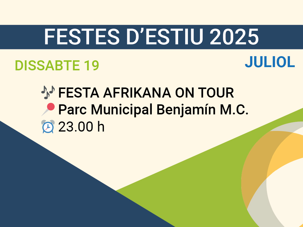 Festa Afrikana on tour. Parc Municipal Benjamín M.C 23.00h